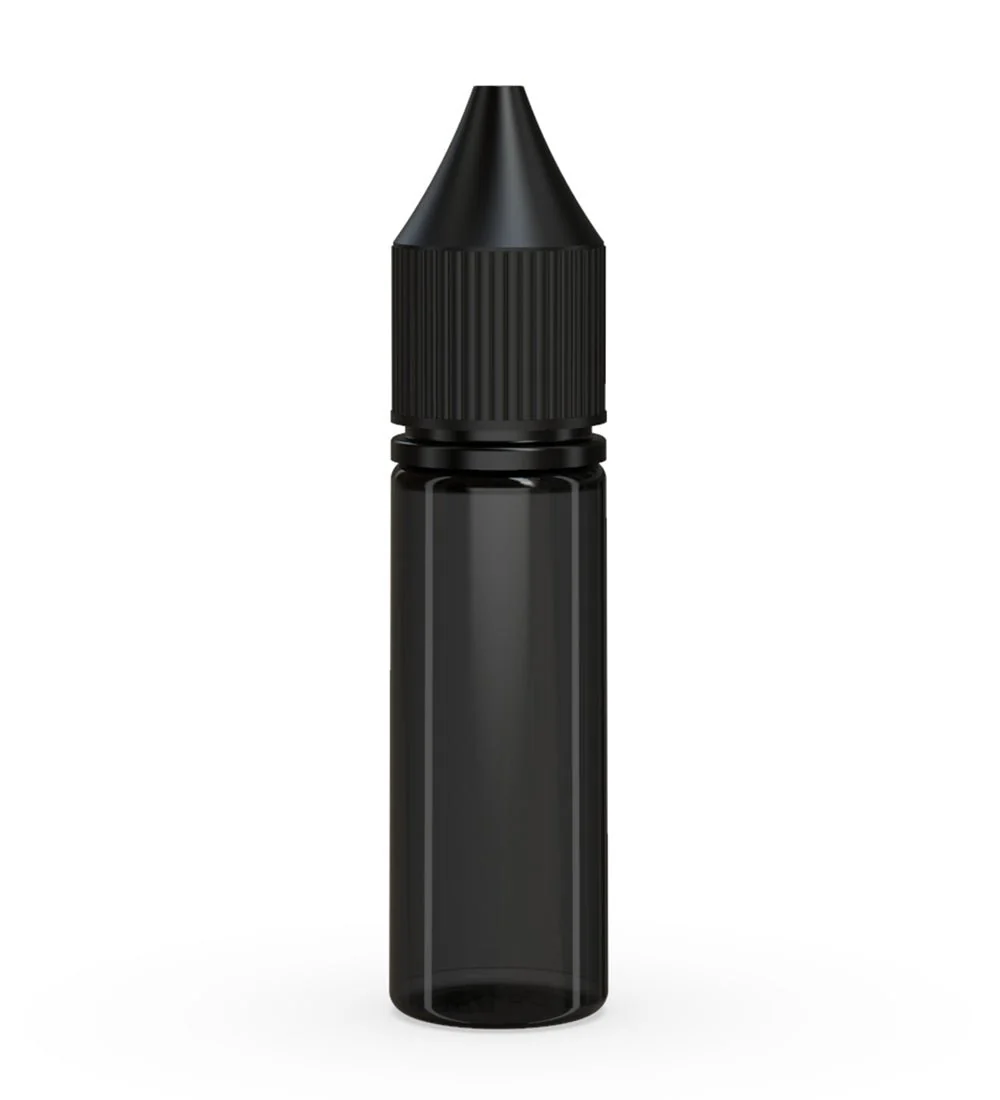 CHUBBY GORILLA Child Resistant Unicorn V3 PET Dropper Bottles Transparent Black | 16.5mL - w/ Black Lid | Sample