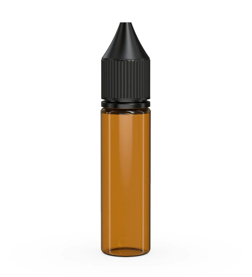 CHUBBY GORILLA Child Resistant Unicorn V3 PET Dropper Bottles Amber | 20mL - w/ Black Lid | Sample