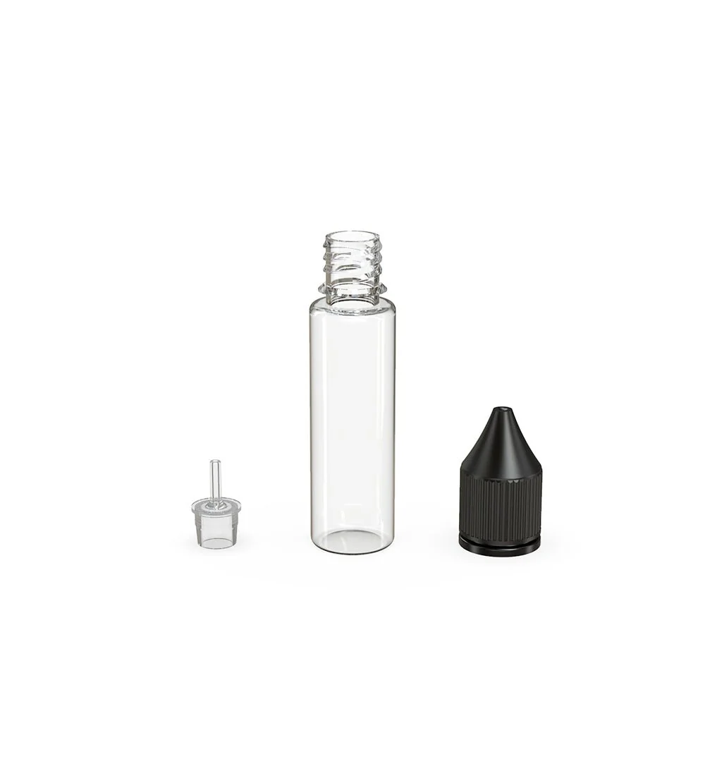 CHUBBY GORILLA | Child Resistant Unicorn V3 PET Dropper Bottles Clear | 20mL - w/ Black Lid - 1000 Count - Image 4