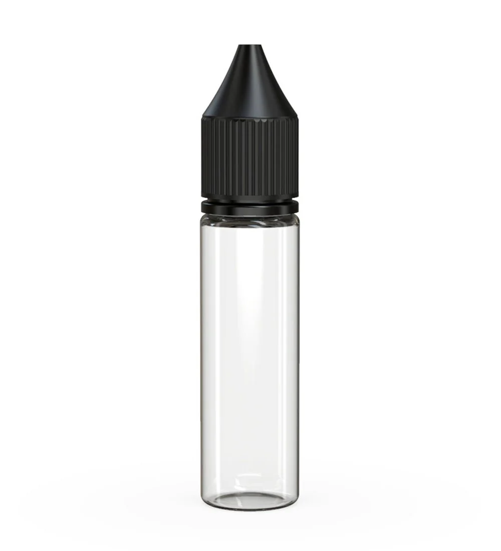 CHUBBY GORILLA Child Resistant Unicorn V3 PET Dropper Bottles Clear | 20mL - w/ Black Lid | Sample