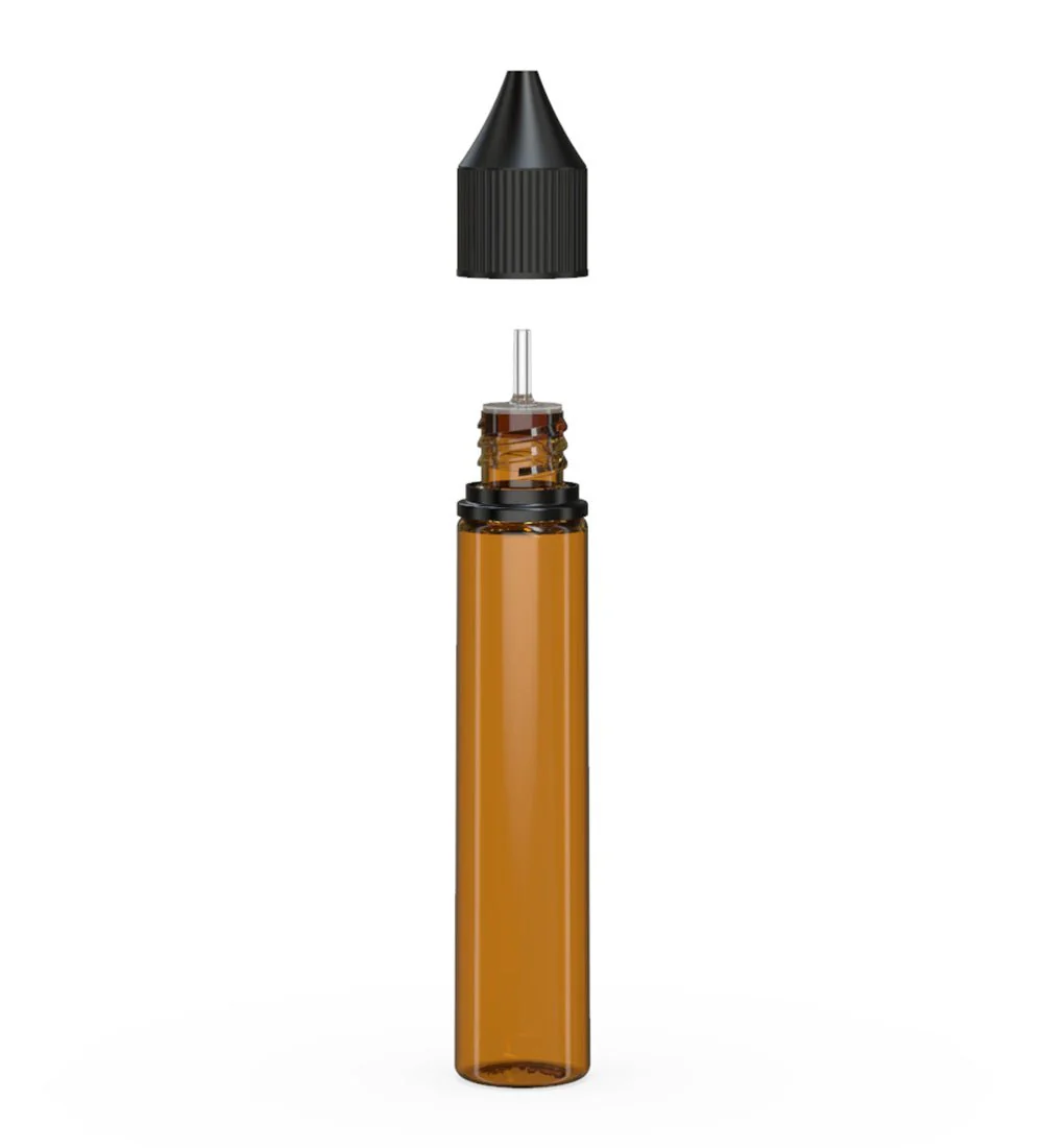 CHUBBY GORILLA | Child Resistant Unicorn V3 PET Dropper Bottles w/ Black Lid | 30mL - Amber - 1000 Count - Image 3