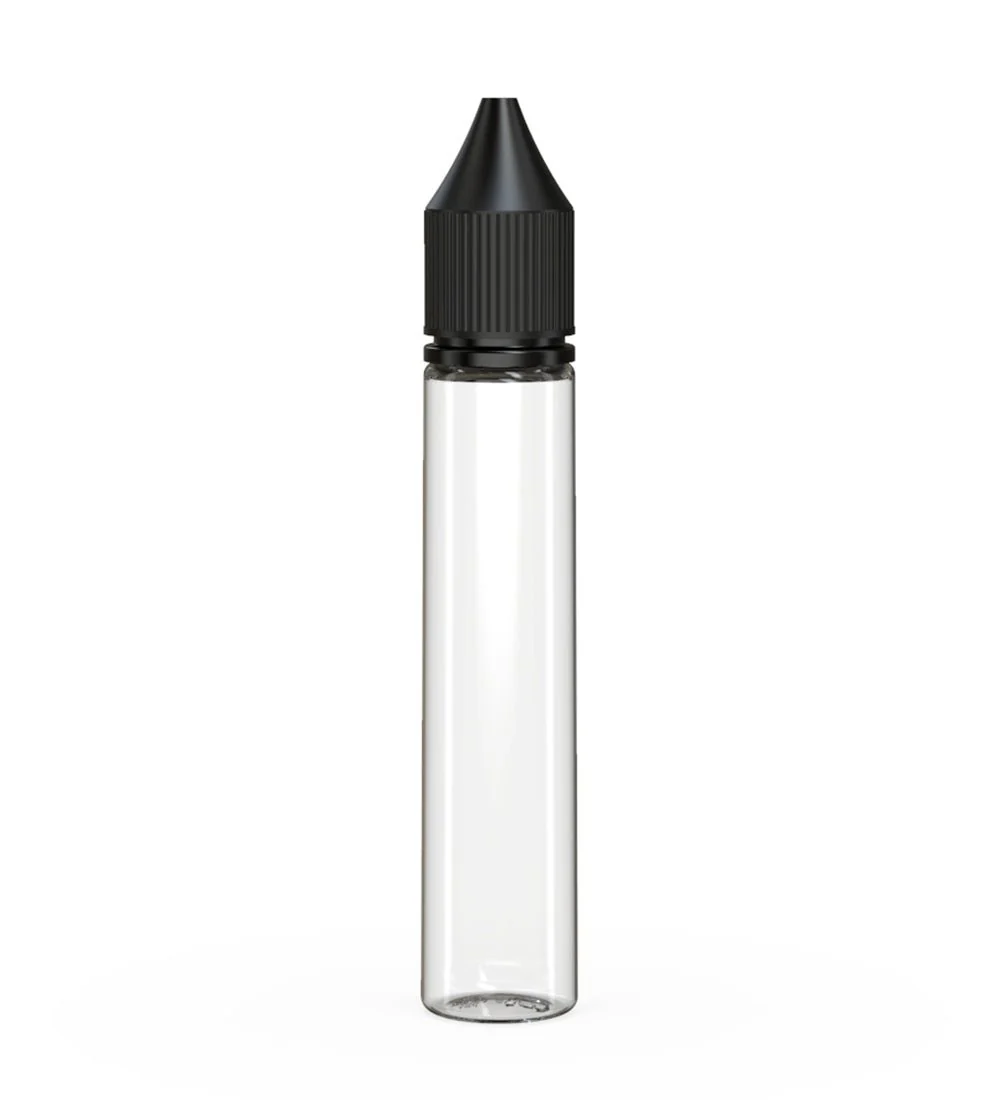 CHUBBY GORILLA | Child Resistant Unicorn V3 PET Dropper Bottles Clear | 30mL - w/ Black Lid - 1000 Count