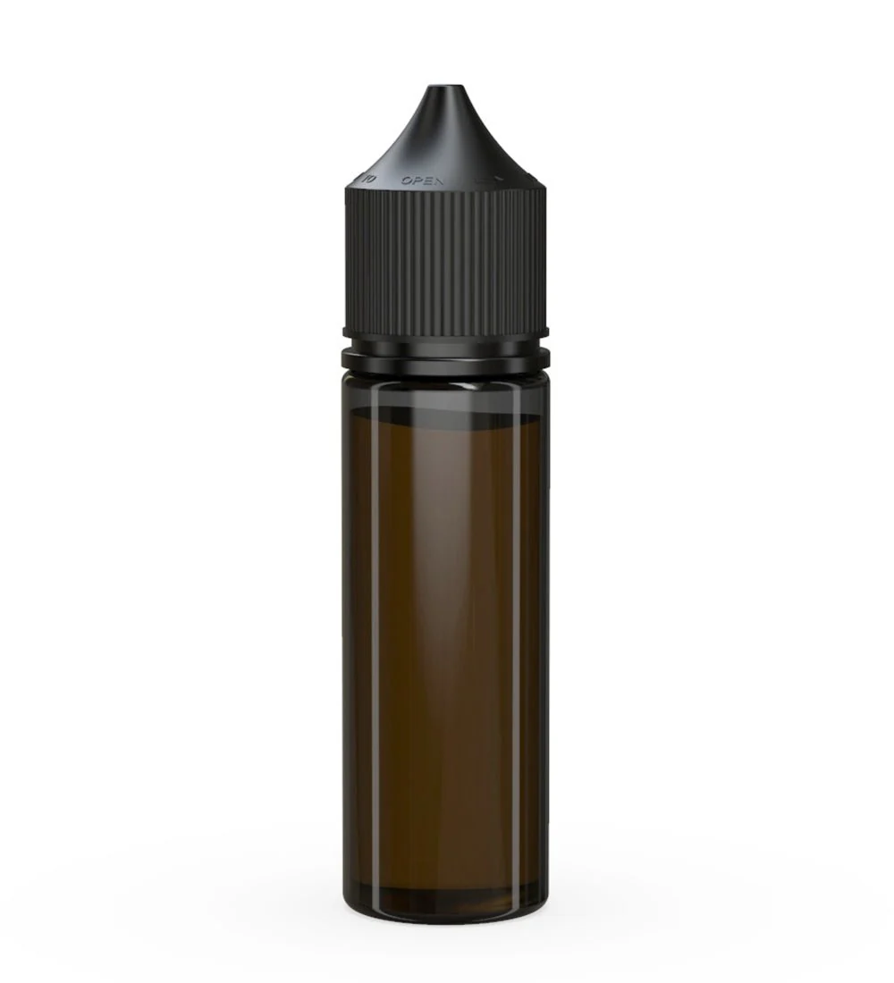 CHUBBY GORILLA | Child Resistant Unicorn V3 PET Dropper Bottles Transparent Black | 50mL - w/ Black Lid - 500 Count - Image 3