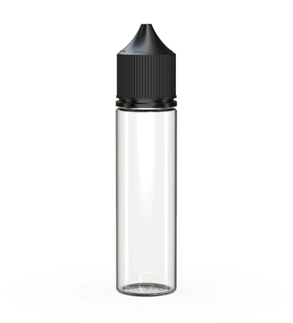 CHUBBY GORILLA | Child Resistant Unicorn V3 PET Dropper Bottles Clear | 60mL - w/ Black Lid - 500 Count