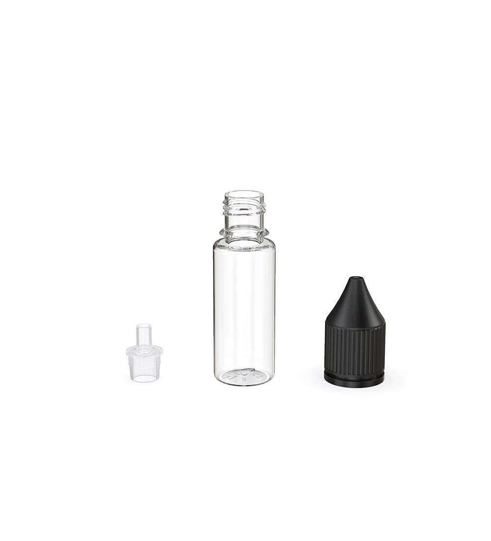 CHUBBY GORILLA Child Resistant Unicorn V3 PET Dropper Bottles Clear | 15mL - w/ Black Reducer | Sample - Image 3