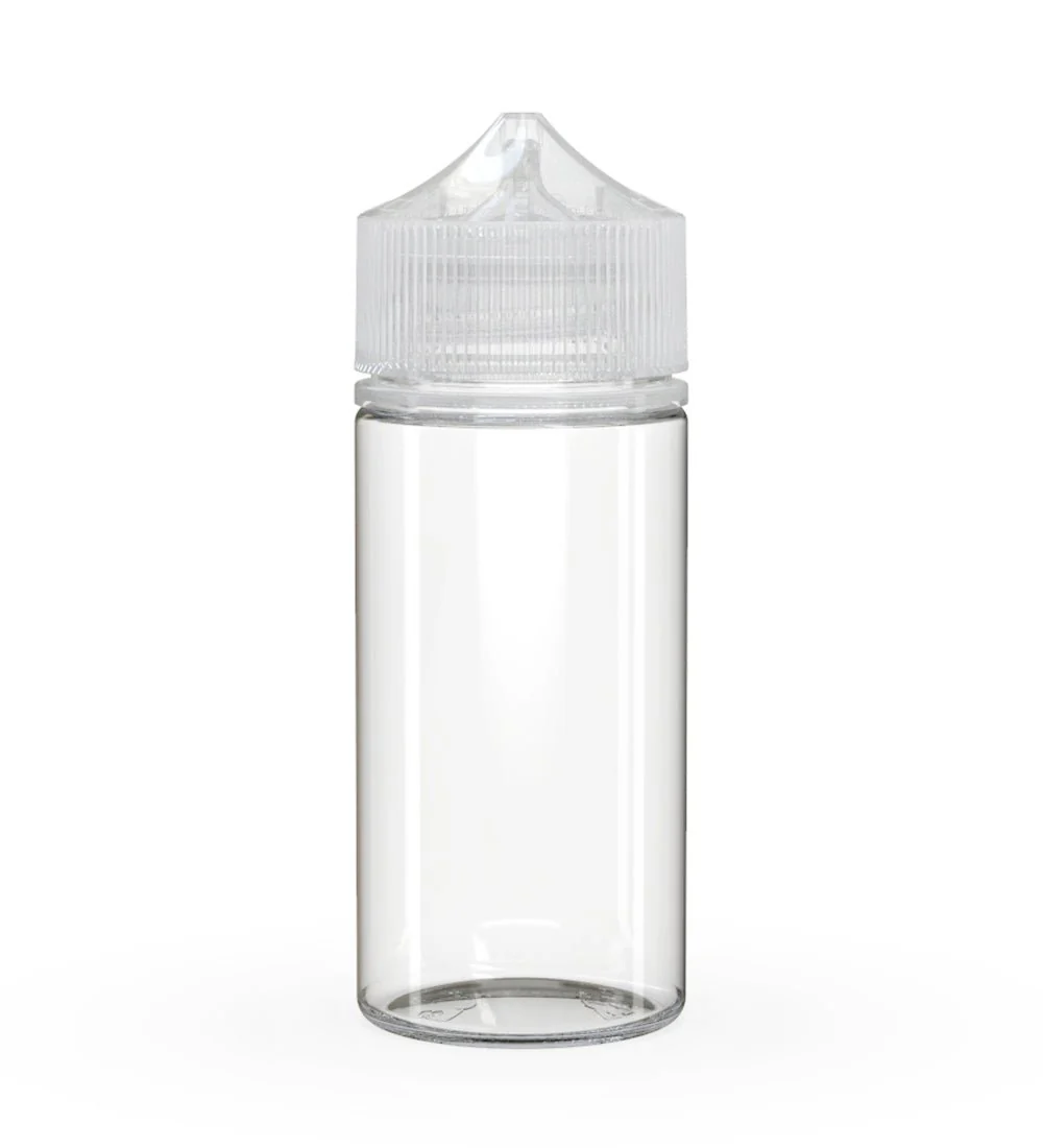 CHUBBY GORILLA | Child Resistant Unicorn V3 PET Dropper Bottles Clear | 100mL - w/ Clear Lid - 400 Count