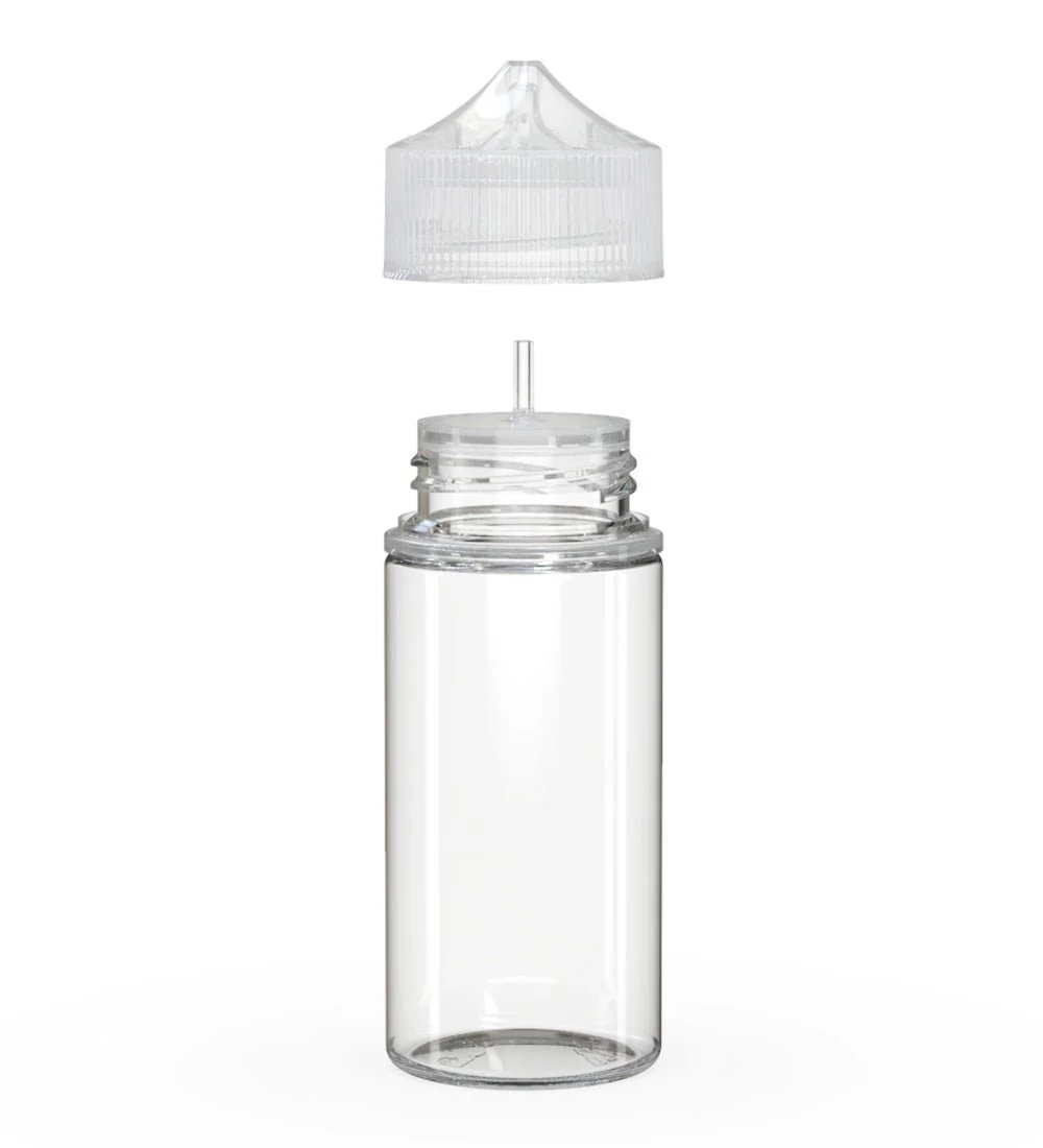 CHUBBY GORILLA | Child Resistant Unicorn V3 PET Dropper Bottles Clear | 100mL - w/ Clear Lid - 400 Count - Image 2