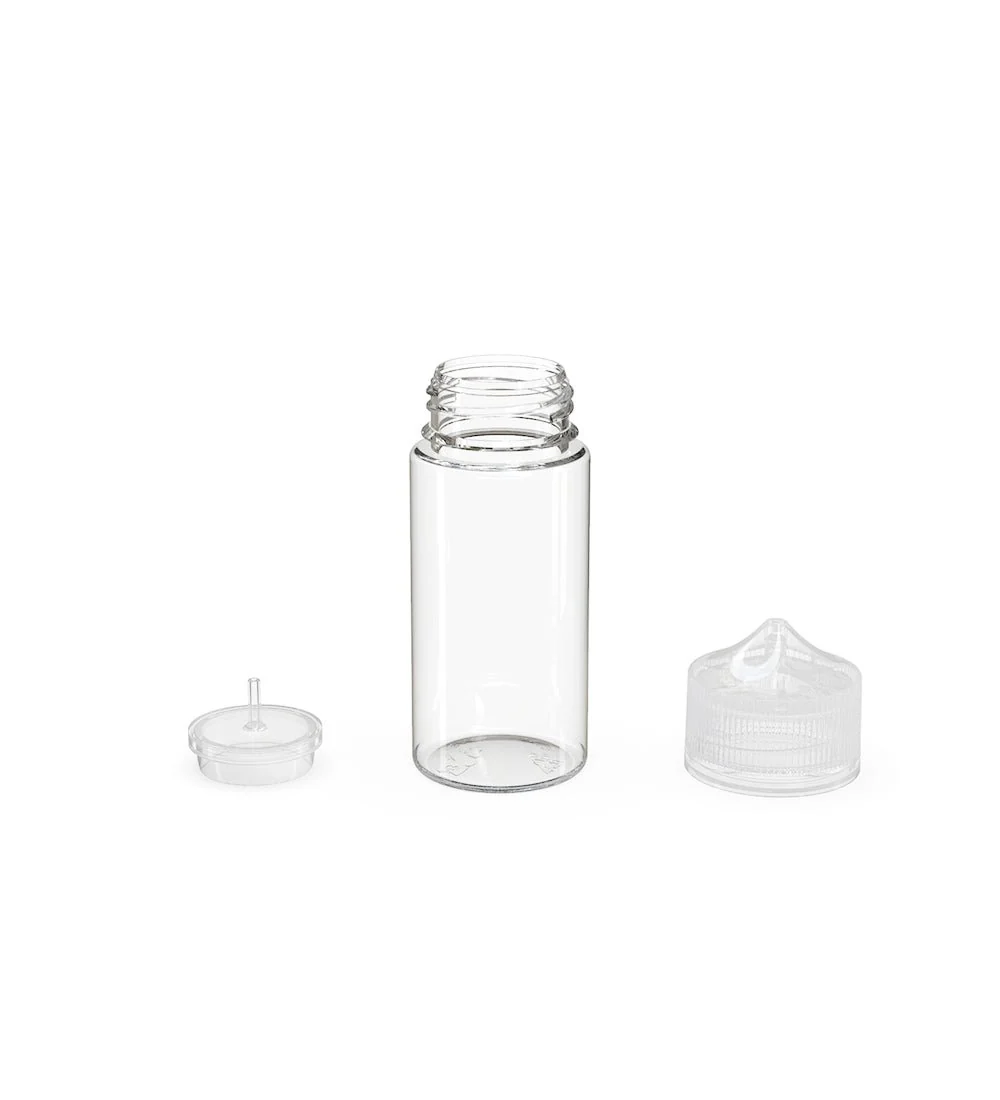CHUBBY GORILLA | Child Resistant Unicorn V3 PET Dropper Bottles Clear | 100mL - w/ Clear Lid - 400 Count - Image 4