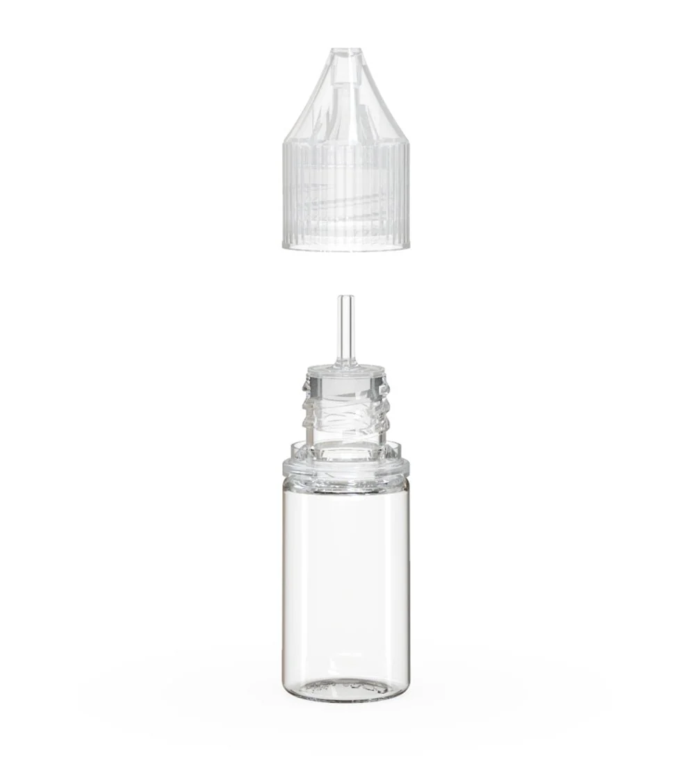 CHUBBY GORILLA | Child Resistant Unicorn V3 PET Dropper Bottles Clear | 10mL - w/ Clear Lid - 2000 Count - Image 2