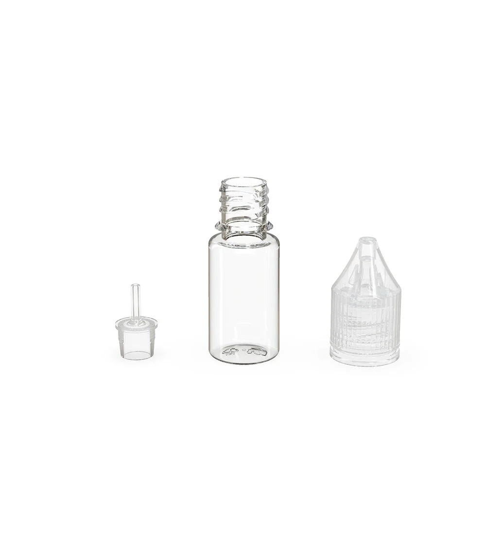 CHUBBY GORILLA | Child Resistant Unicorn V3 PET Dropper Bottles Clear | 10mL - w/ Clear Lid - 2000 Count - Image 4