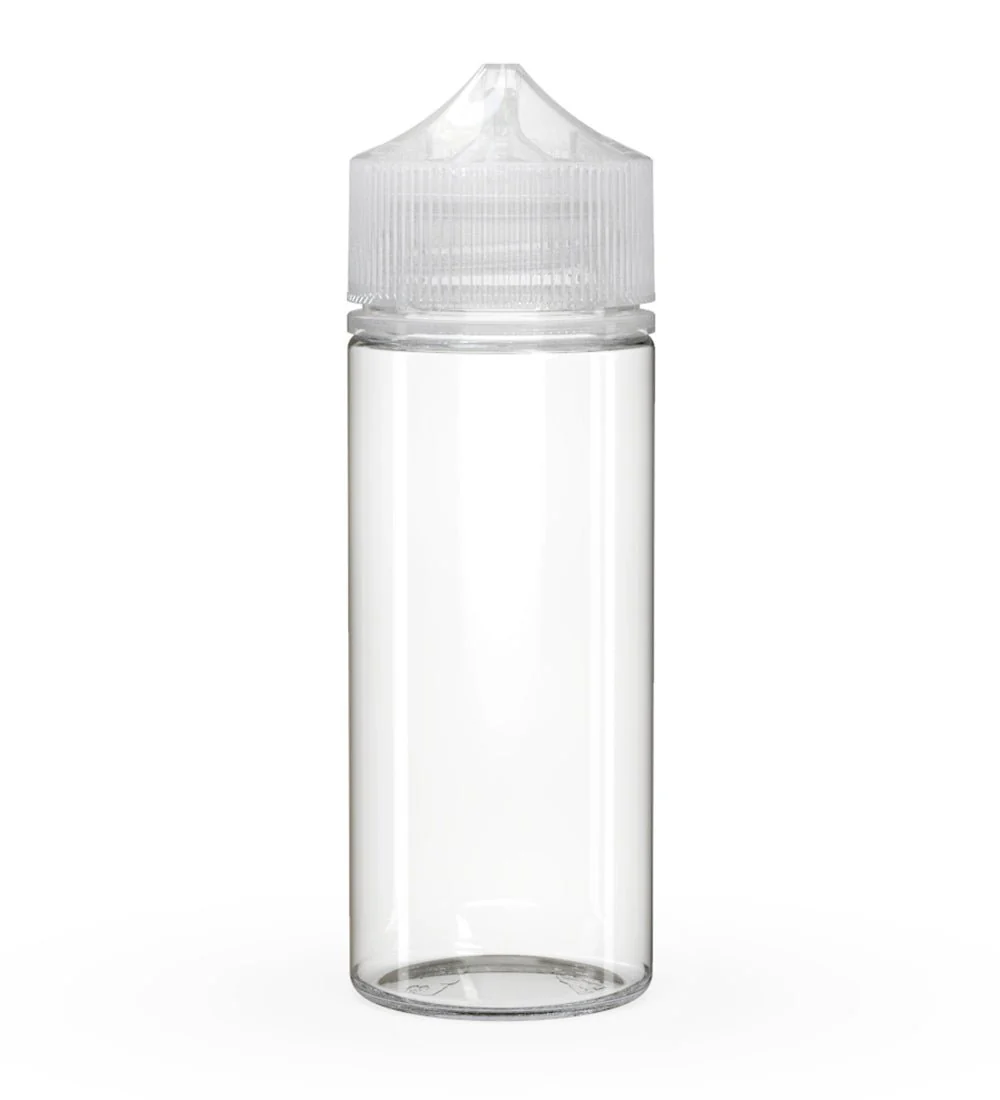 CHUBBY GORILLA | Child Resistant Unicorn V3 PET Dropper Bottles Clear | 120mL - w/ Clear Lid - 400 Count