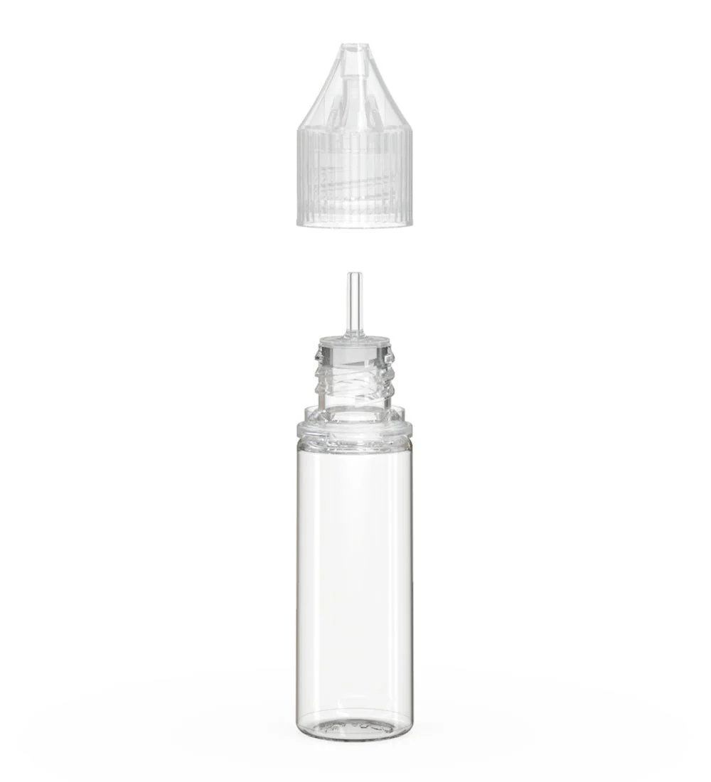 CHUBBY GORILLA | Child Resistant Unicorn V3 PET Dropper Bottles Clear | 16.5mL - w/ Clear Lid - 1000 Count - Image 2