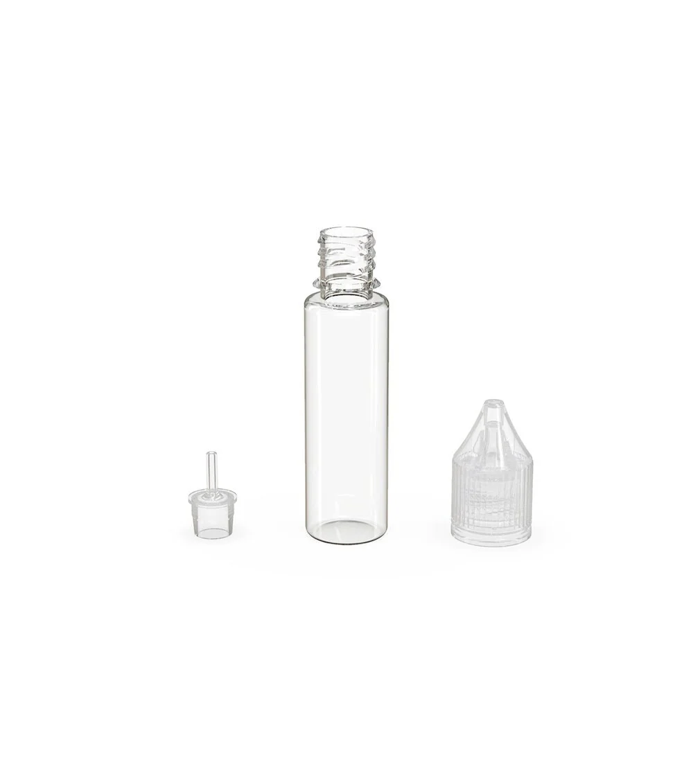 CHUBBY GORILLA | Child Resistant Unicorn V3 PET Dropper Bottles Clear | 20mL - w/ Clear Lid - 1000 Count - Image 4