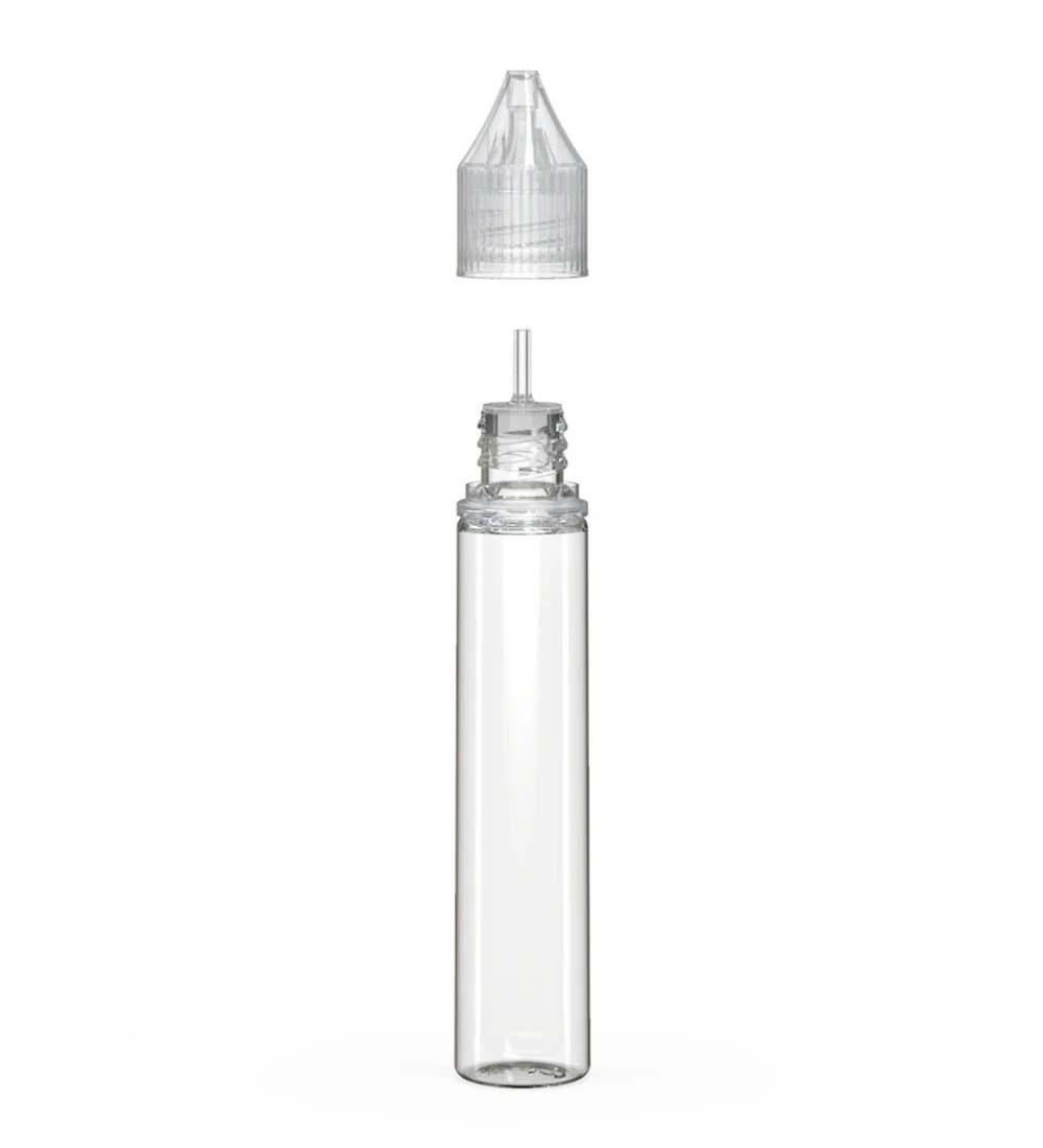 CHUBBY GORILLA | Child Resistant Unicorn V3 PET Dropper Bottles Clear | 30mL - w/ Clear Lid - 1000 Count - Image 2