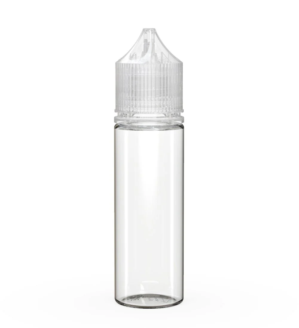 CHUBBY GORILLA Child Resistant Unicorn V3 PET Dropper Bottles Clear | 50mL - w/ Clear Lid | Sample
