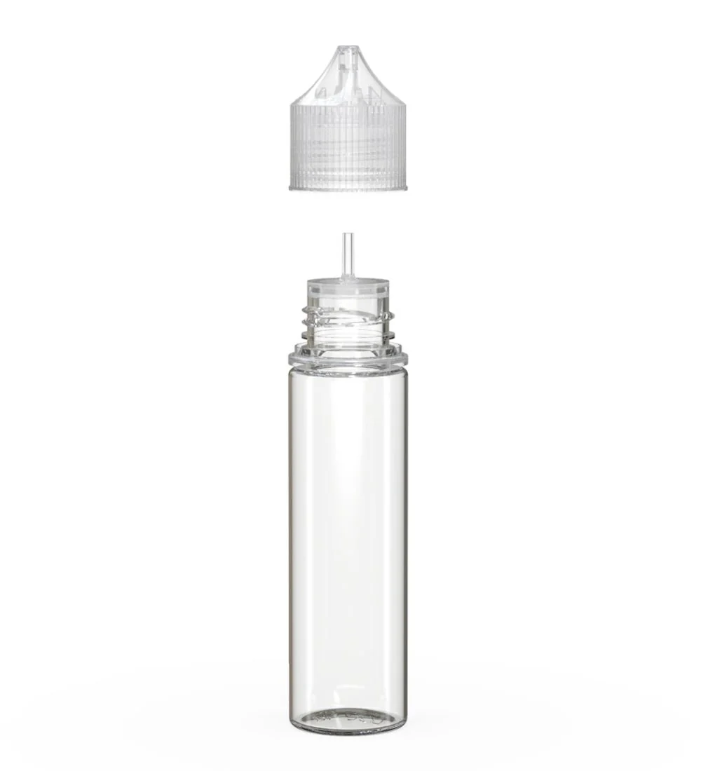 CHUBBY GORILLA | Child Resistant Unicorn V3 PET Dropper Bottles Clear | 60mL - w/ Clear Lid - 500 Count - Image 2
