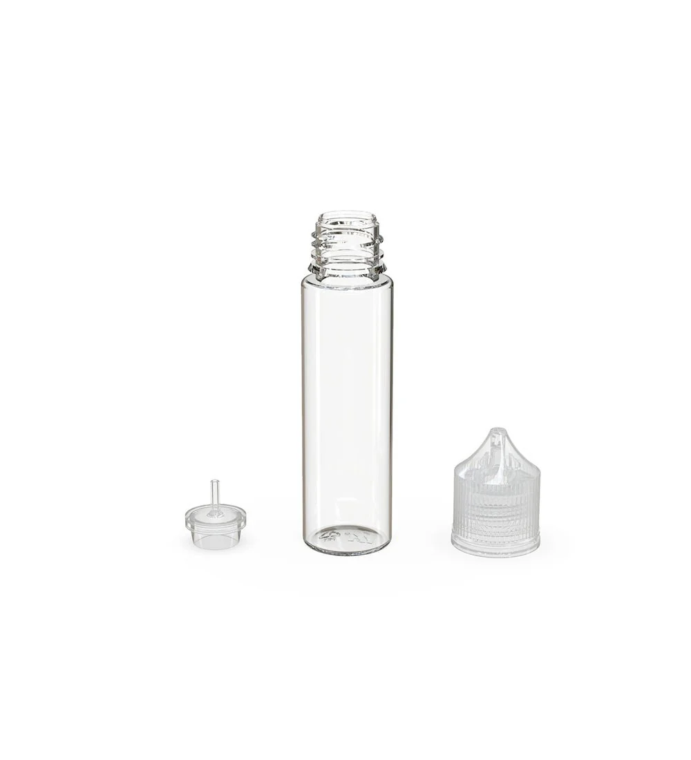 CHUBBY GORILLA | Child Resistant Unicorn V3 PET Dropper Bottles Clear | 60mL - w/ Clear Lid - 500 Count - Image 4