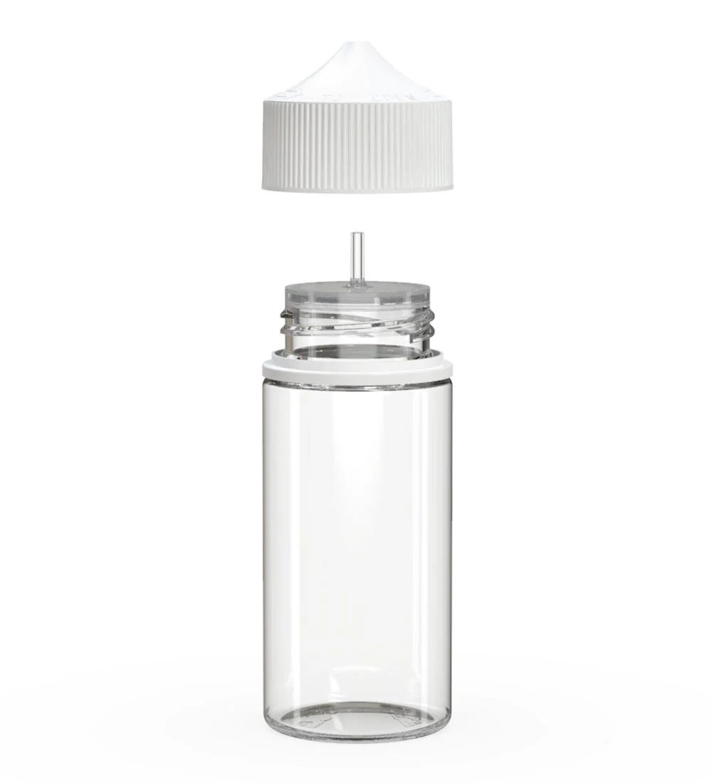 CHUBBY GORILLA | Child Resistant Unicorn V3 PET Dropper Bottles Clear | 100mL - w/ White Lid - 400 Count - Image 2