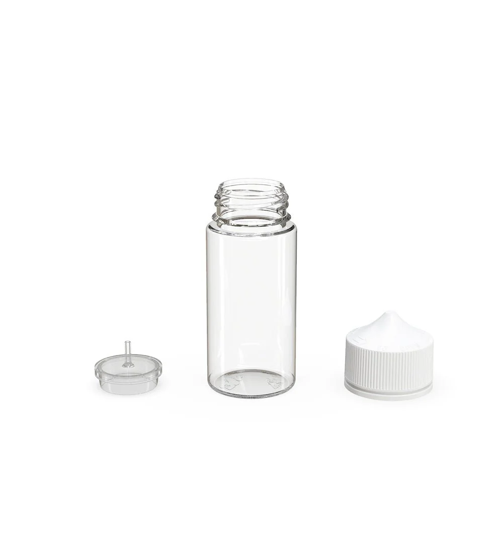 CHUBBY GORILLA | Child Resistant Unicorn V3 PET Dropper Bottles Clear | 100mL - w/ White Lid - 400 Count - Image 4