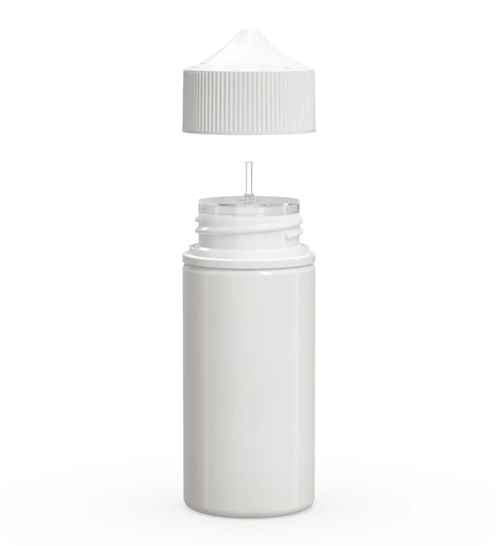 CHUBBY GORILLA | Child Resistant Unicorn V3 PET Dropper Bottles White | 100mL - w/ White Lid - 400 Count - Image 2