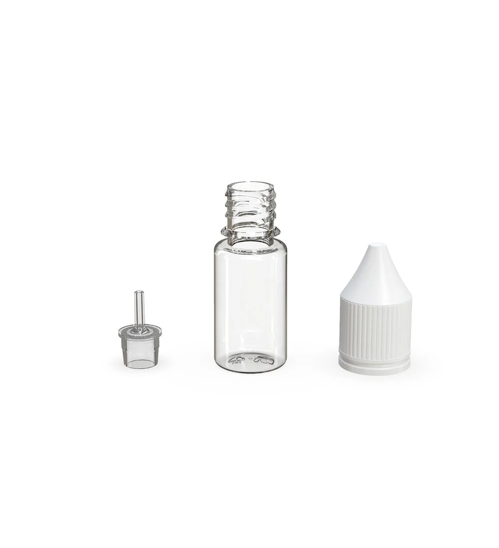 CHUBBY GORILLA | Child Resistant Unicorn V3 PET Dropper Bottles Clear | 10mL - w/ White Lid - 2000 Count - Image 4