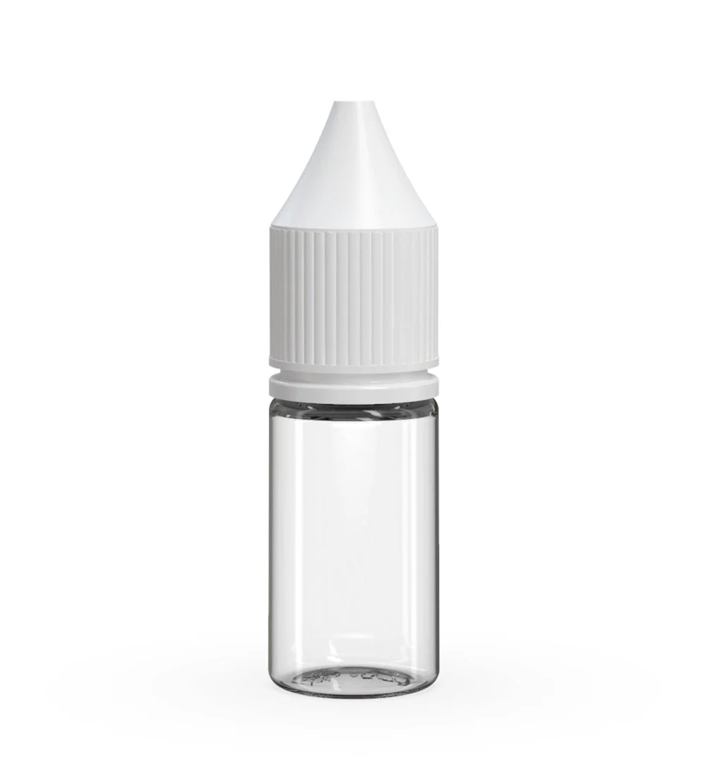 CHUBBY GORILLA Child Resistant Unicorn V3 PET Dropper Bottles Clear | 10mL - w/ White Lid | Sample