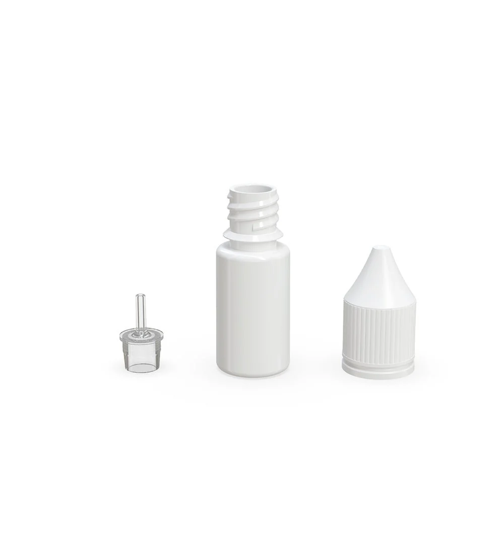 CHUBBY GORILLA | Child Resistant Unicorn V3 PET Dropper Bottles White | 10mL - w/ White Lid - 2000 Count - Image 3