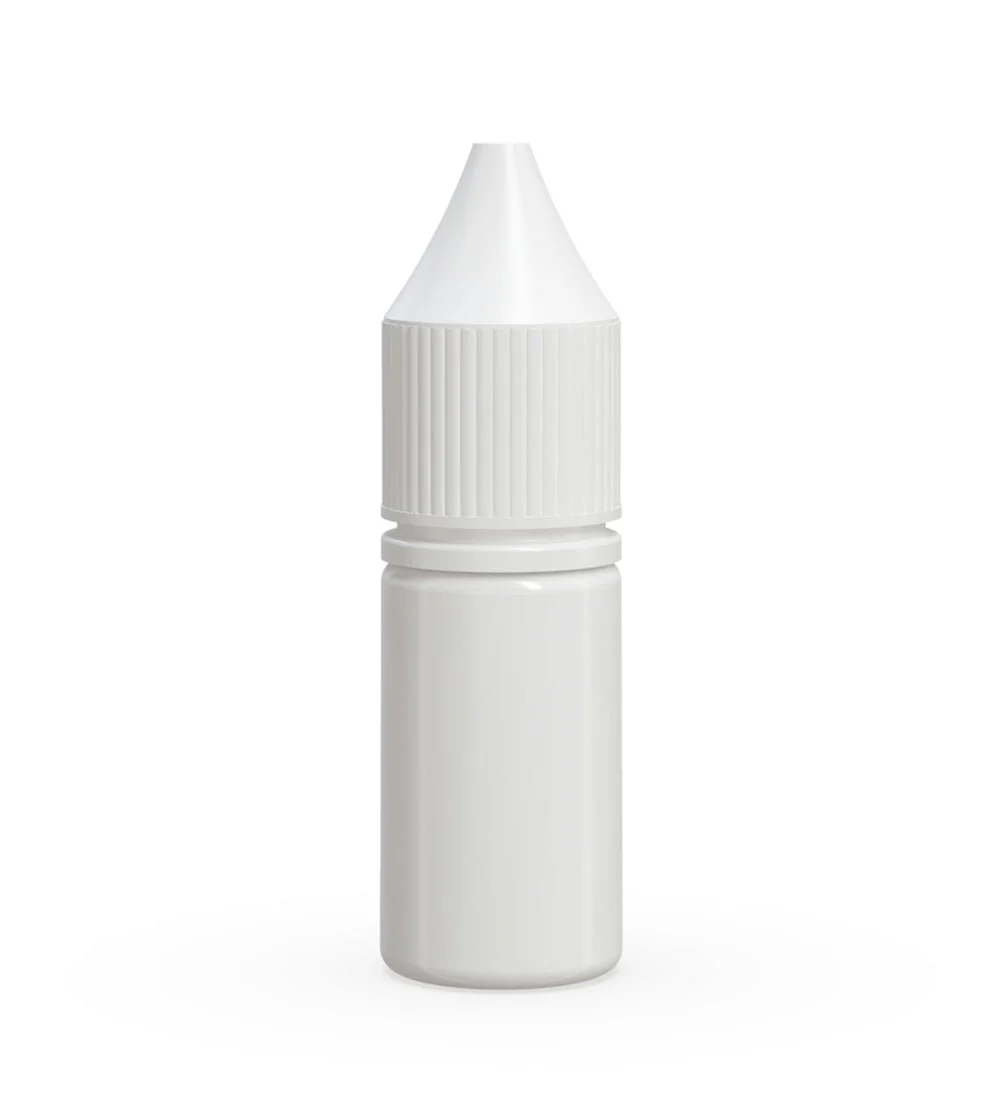 CHUBBY GORILLA Child Resistant Unicorn V3 PET Dropper Bottles White | 10mL - w/ White Lid | Sample