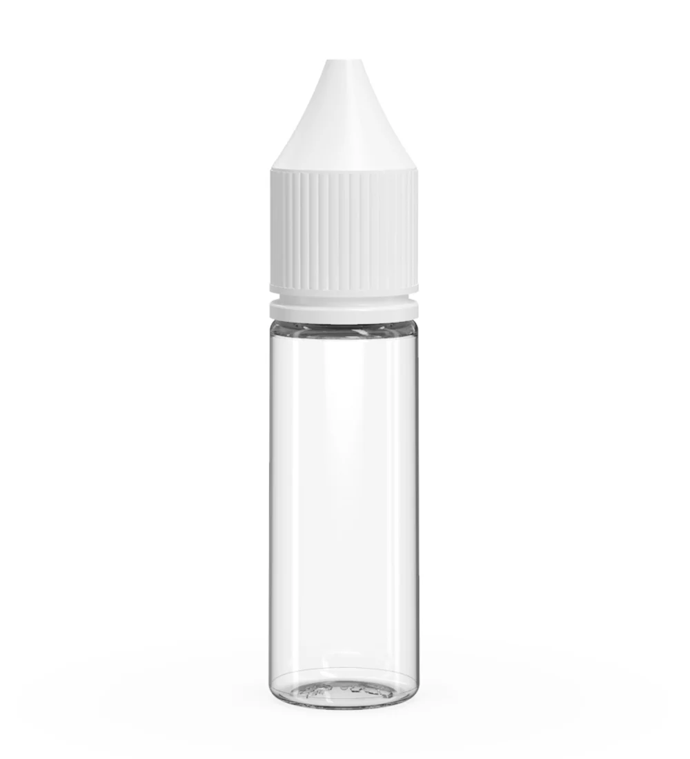 CHUBBY GORILLA | Child Resistant Unicorn V3 PET Dropper Bottles Clear | 16.5mL - w/ White Lid - 1000 Count