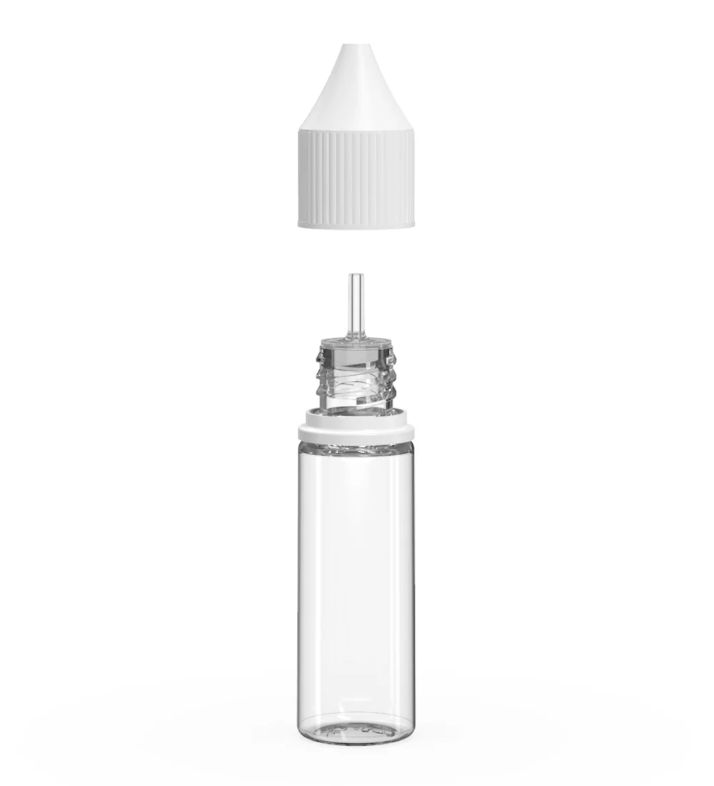 CHUBBY GORILLA | Child Resistant Unicorn V3 PET Dropper Bottles Clear | 16.5mL - w/ White Lid - 1000 Count - Image 2