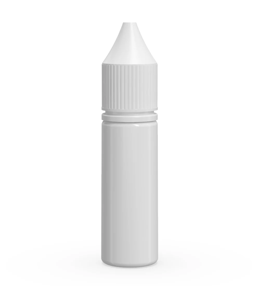CHUBBY GORILLA | Child Resistant Unicorn V3 PET Dropper Bottles White | 16.5mL - w/ White Lid - 1000 Count