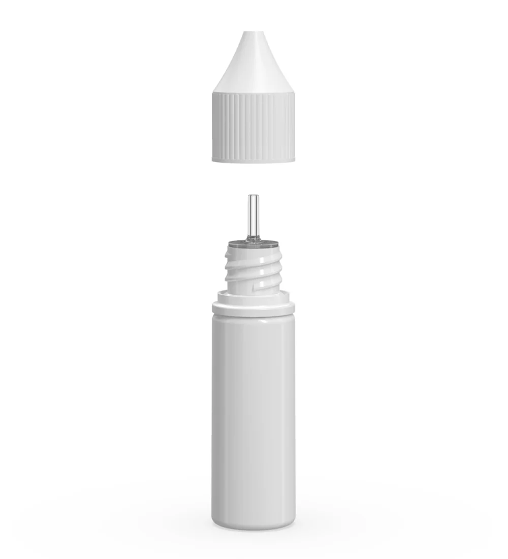 CHUBBY GORILLA | Child Resistant Unicorn V3 PET Dropper Bottles White | 16.5mL - w/ White Lid - 1000 Count - Image 2
