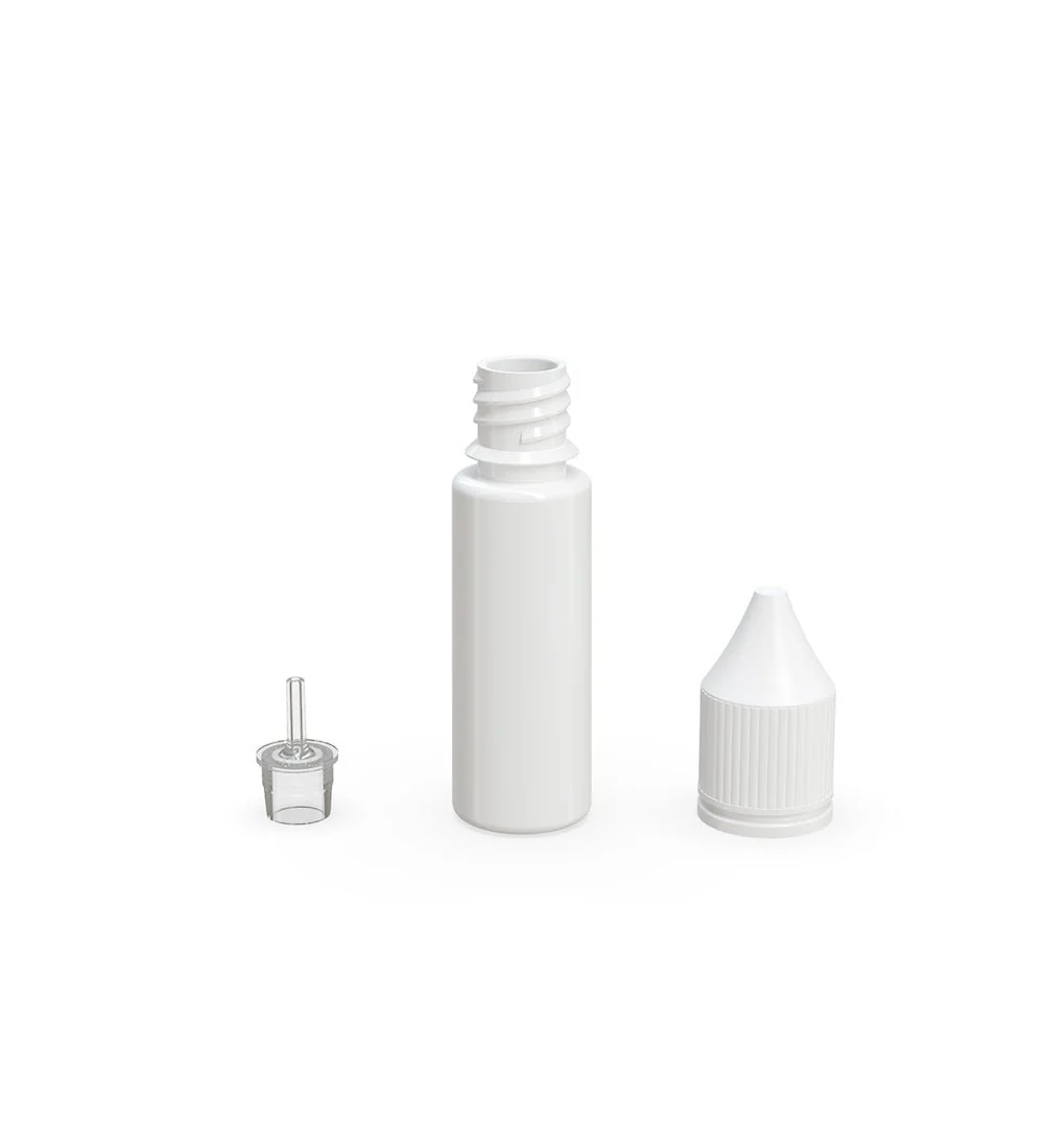 CHUBBY GORILLA | Child Resistant Unicorn V3 PET Dropper Bottles White | 16.5mL - w/ White Lid - 1000 Count - Image 3