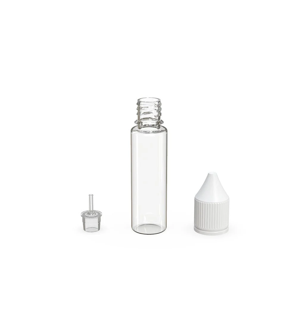 CHUBBY GORILLA | Child Resistant Unicorn V3 PET Dropper Bottles Clear | 20mL - w/ White Lid - 1000 Count - Image 4