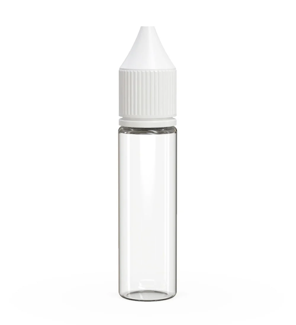 CHUBBY GORILLA Child Resistant Unicorn V3 PET Dropper Bottles Clear | 20mL - w/ White Lid | Sample
