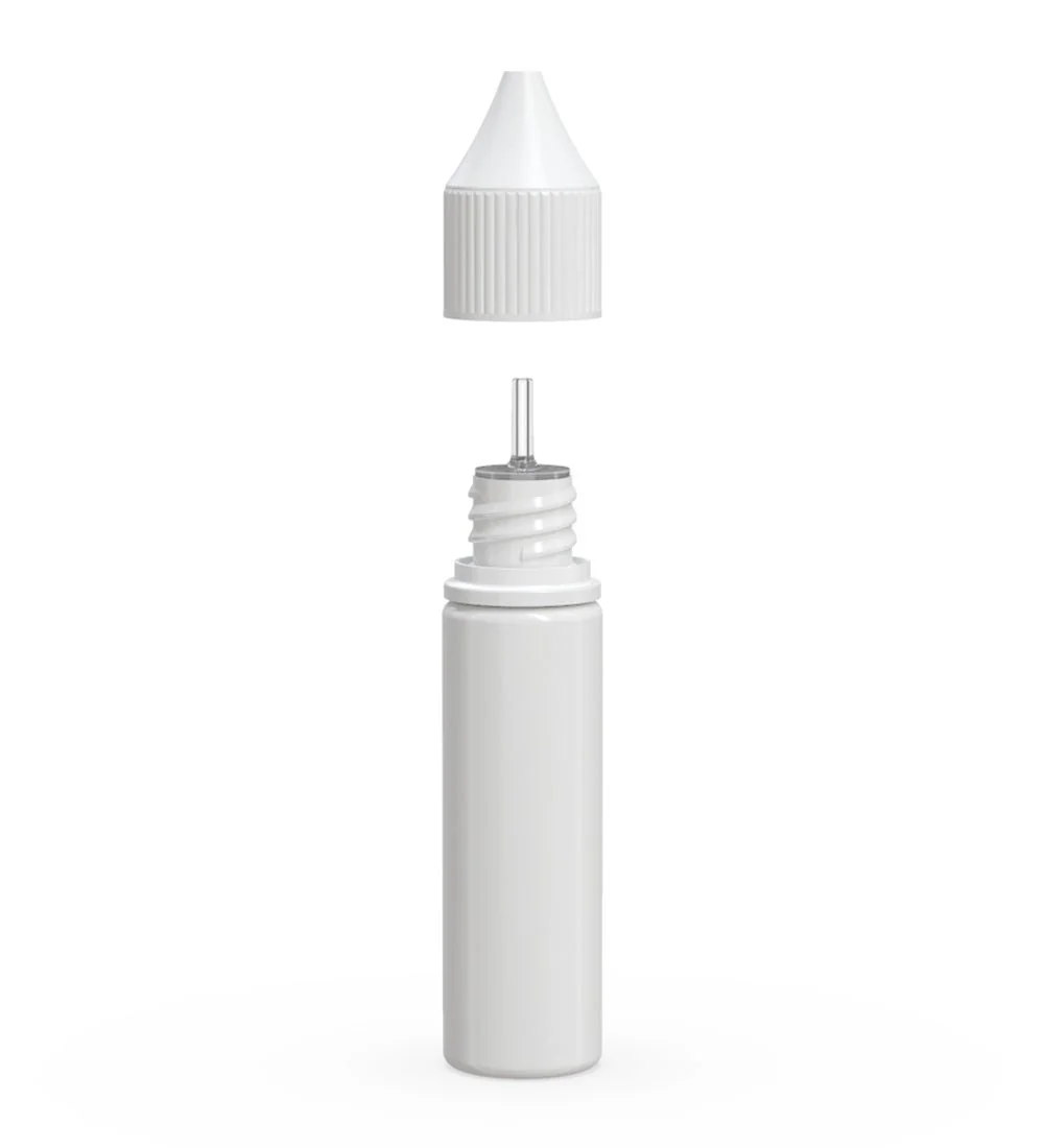 CHUBBY GORILLA | Child Resistant Unicorn V3 PET Dropper Bottles White | 20mL - w/ White Lid - 1000 Count - Image 2