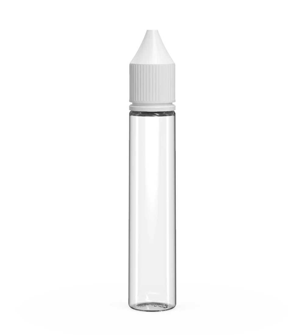 CHUBBY GORILLA | Child Resistant Unicorn V3 PET Dropper Bottles Clear | 30mL - w/ White Lid - 1000 Count