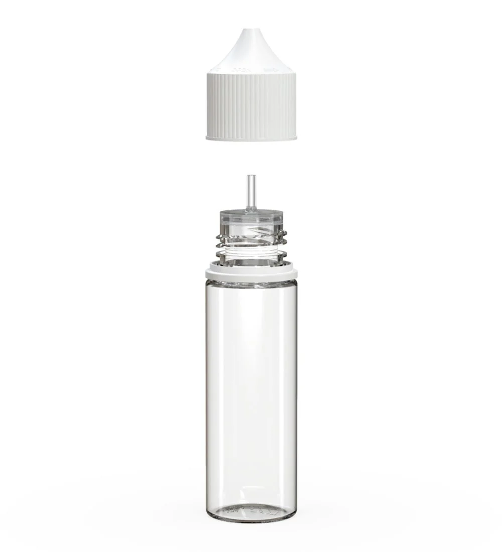 CHUBBY GORILLA | Child Resistant Unicorn V3 PET Dropper Bottles Clear | 50mL - w/ White Lid - 500 Count - Image 2