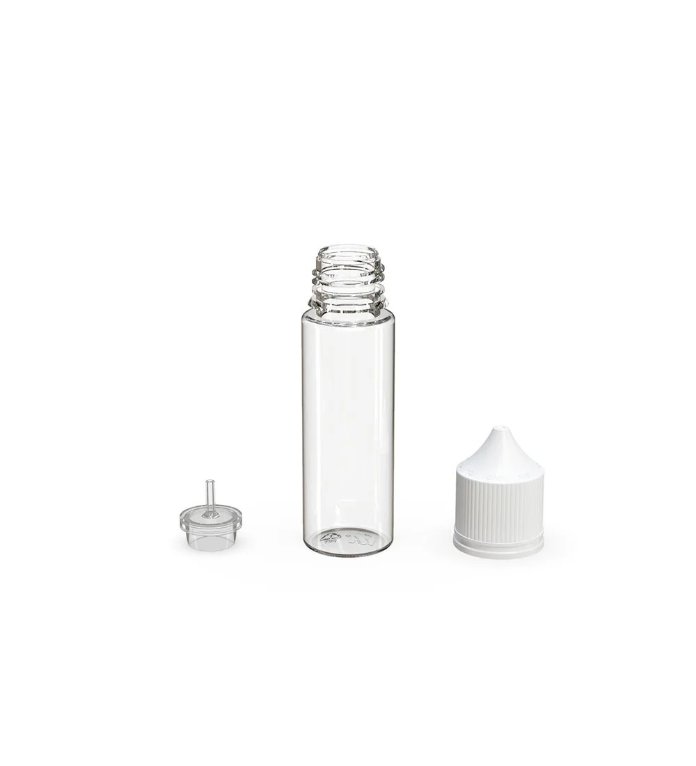CHUBBY GORILLA | Child Resistant Unicorn V3 PET Dropper Bottles Clear | 50mL - w/ White Lid - 500 Count - Image 4
