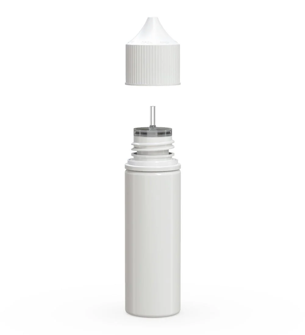 CHUBBY GORILLA | Child Resistant Unicorn V3 PET Dropper Bottles White | 50mL - w/ White Lid - 500 Count - Image 2