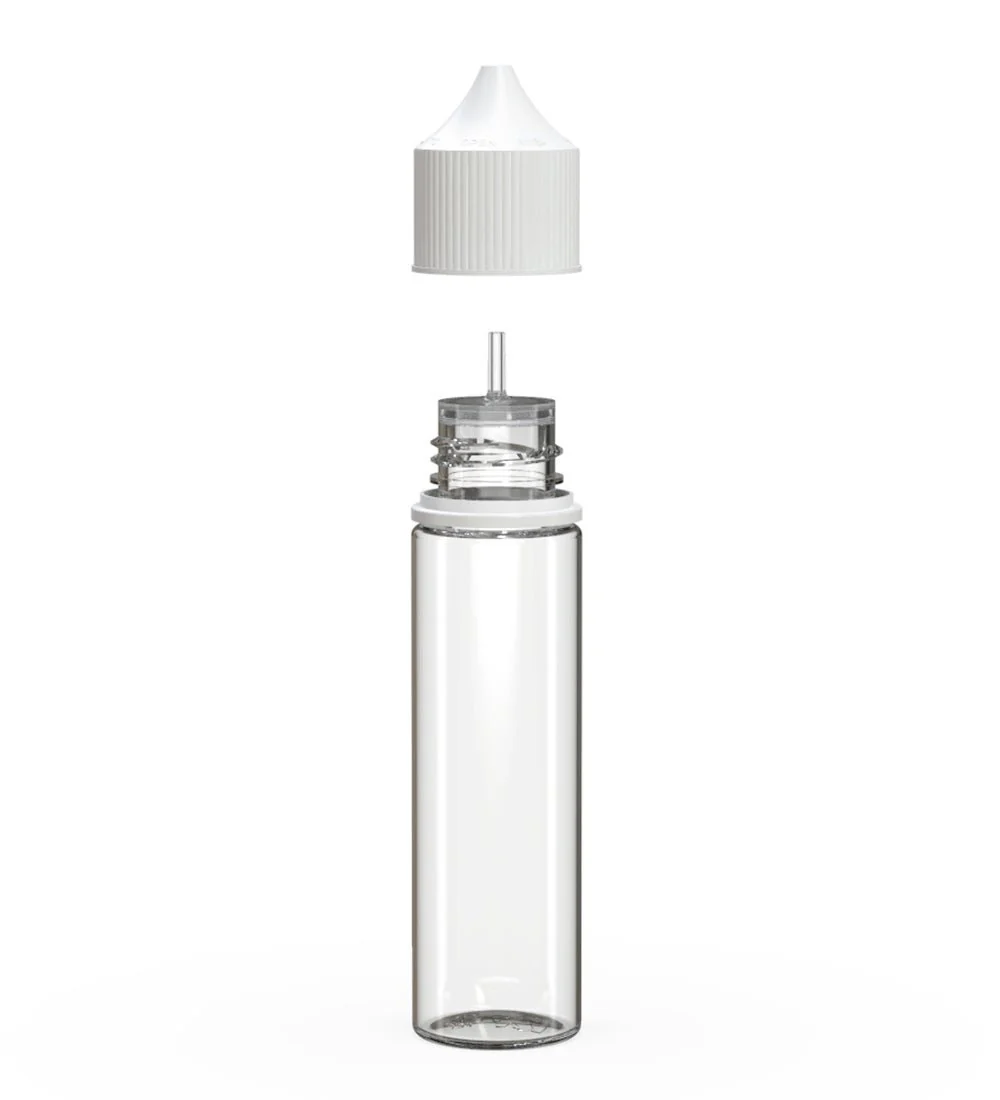 CHUBBY GORILLA | Child Resistant Unicorn V3 PET Dropper Bottles Clear | 60mL - w/ White Lid - 500 Count - Image 2
