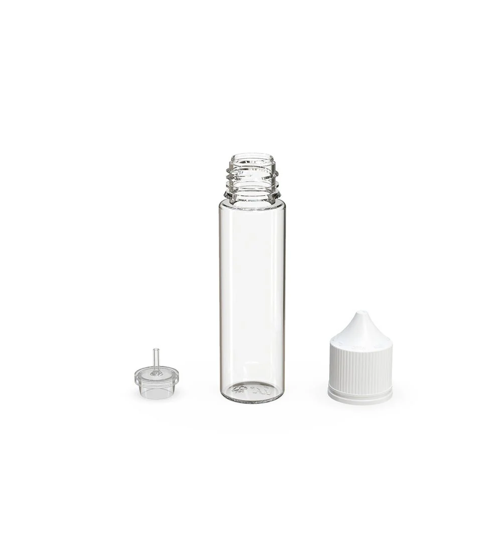 CHUBBY GORILLA | Child Resistant Unicorn V3 PET Dropper Bottles Clear | 60mL - w/ White Lid - 500 Count - Image 4