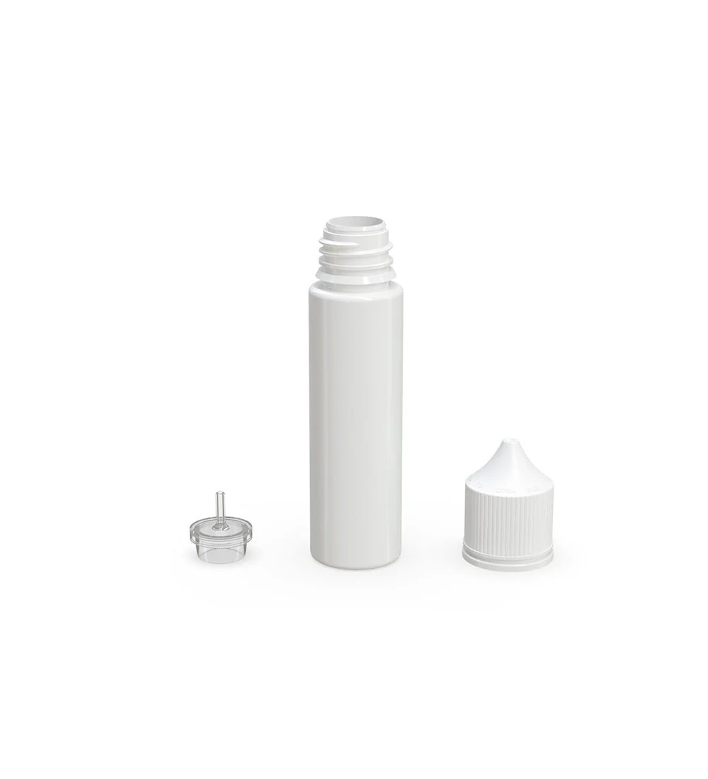 CHUBBY GORILLA | Child Resistant Unicorn V3 PET Dropper Bottles White | 60mL - w/ White Lid - 500 Count - Image 3