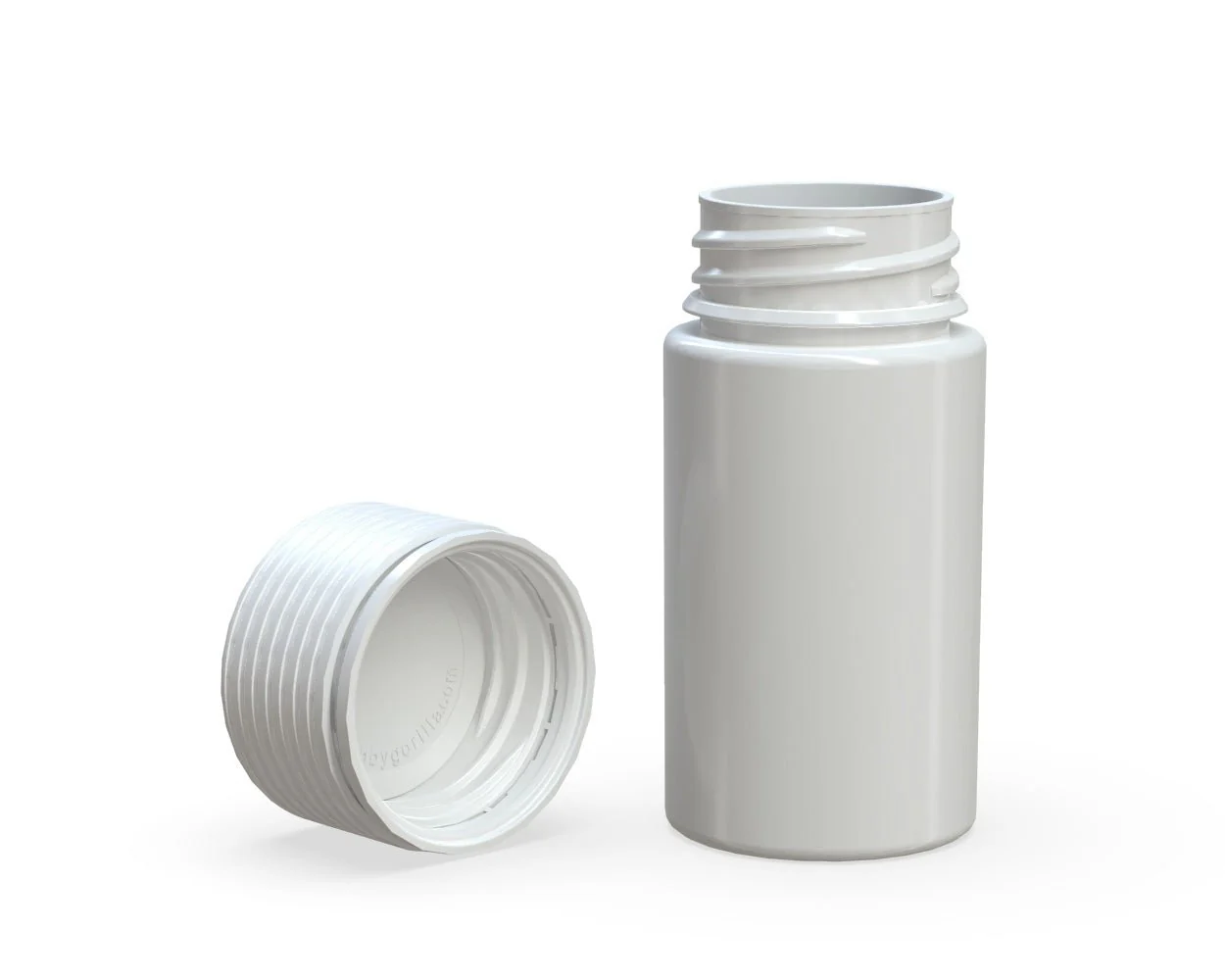 CHUBBY GORILLA | Child Resistant White Plastic Mini Spiral Jar w/ White Cap | 55mm - 1oz - 200 Count - Image 4