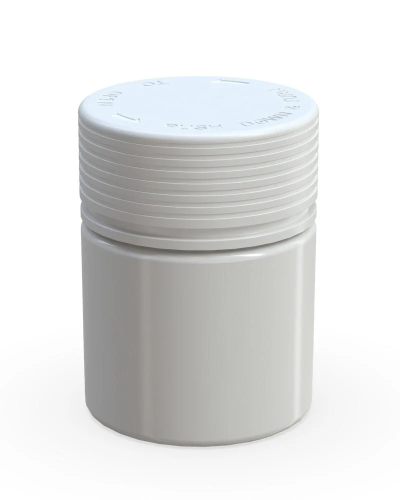 CHUBBY GORILLA | Child Resistant White Plastic Thick Wall Spiral Jar w/ White Cap | 55mm - 2oz - 150 Count - Image 2