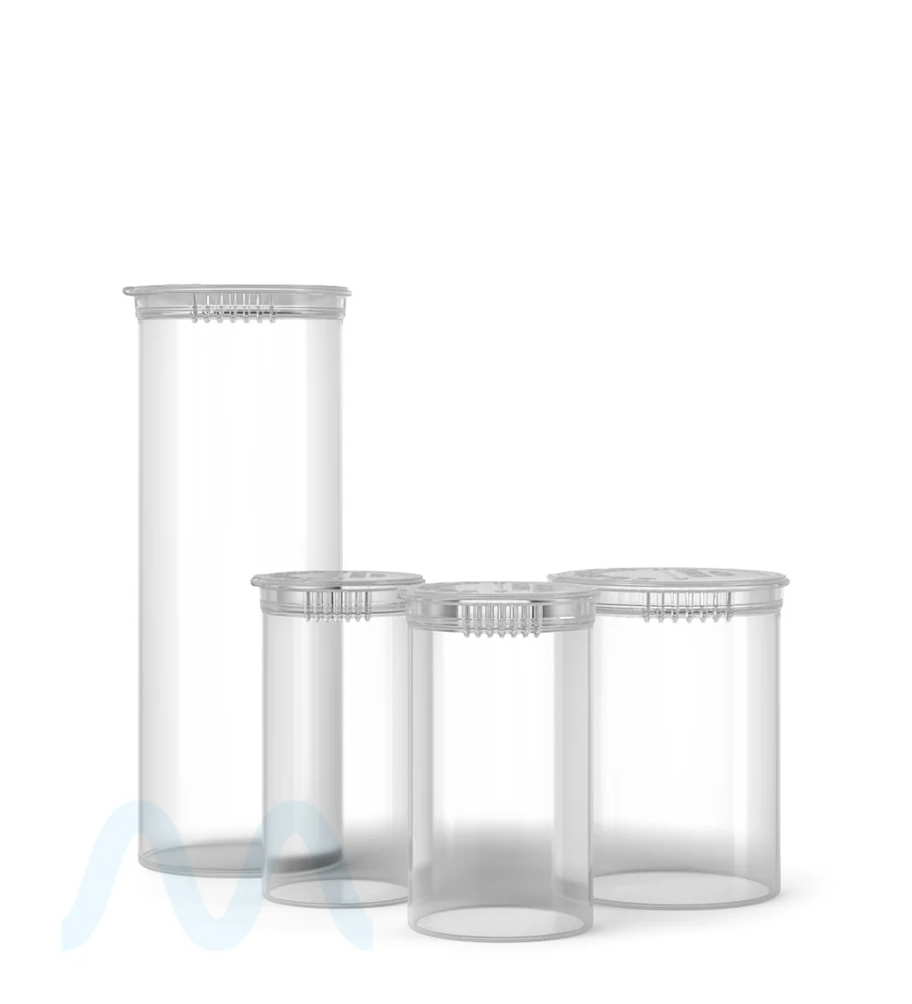 Child Resistant | Clear Pop Top Bottles | 60dr - 14g - 75 Count - Image 5