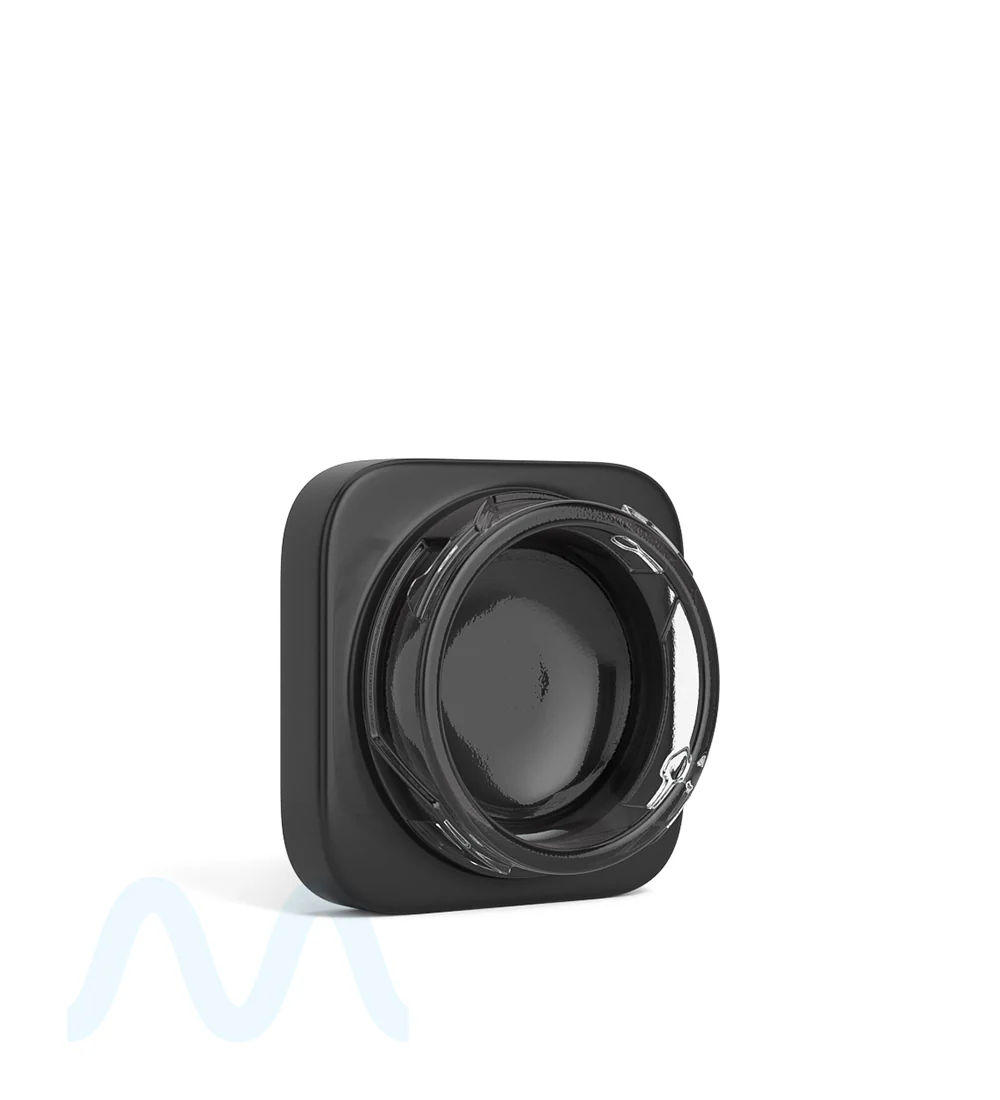 Child Resistant | Qube Black Glass Concentrate Jar w/ Black Cap | 38mm - 9mL - 250 Count - Image 5