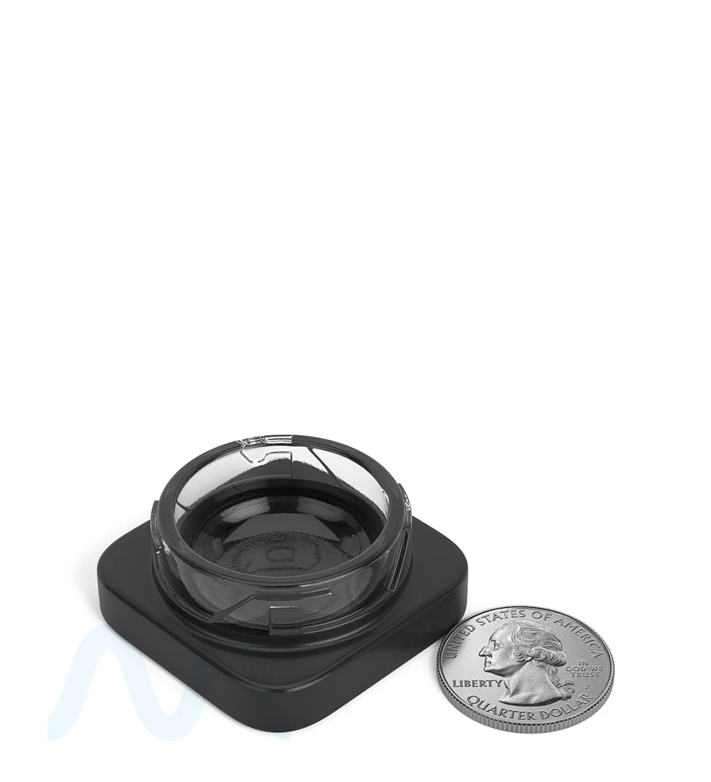 Child Resistant | Qube Black Glass Concentrate Jar w/ Black Cap | 38mm - 9mL - 250 Count - Image 8