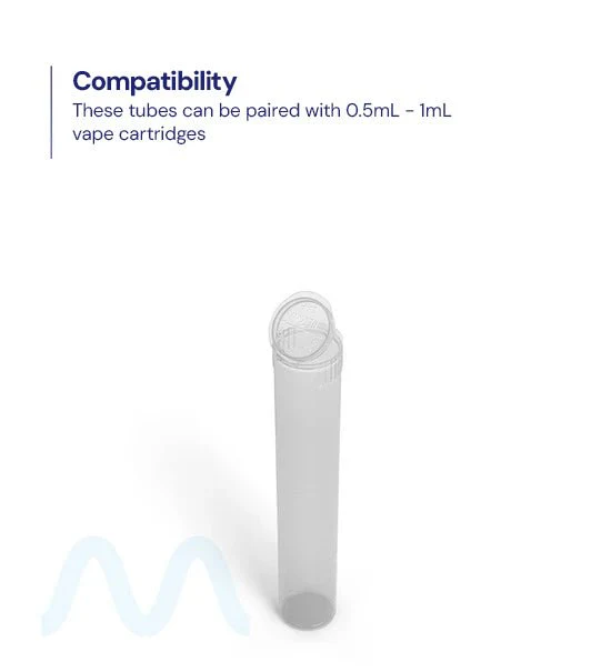 Child Resistant | Pop Top Vape Cartridge Tube | 80mm - Clear - 1000 Count - Image 8