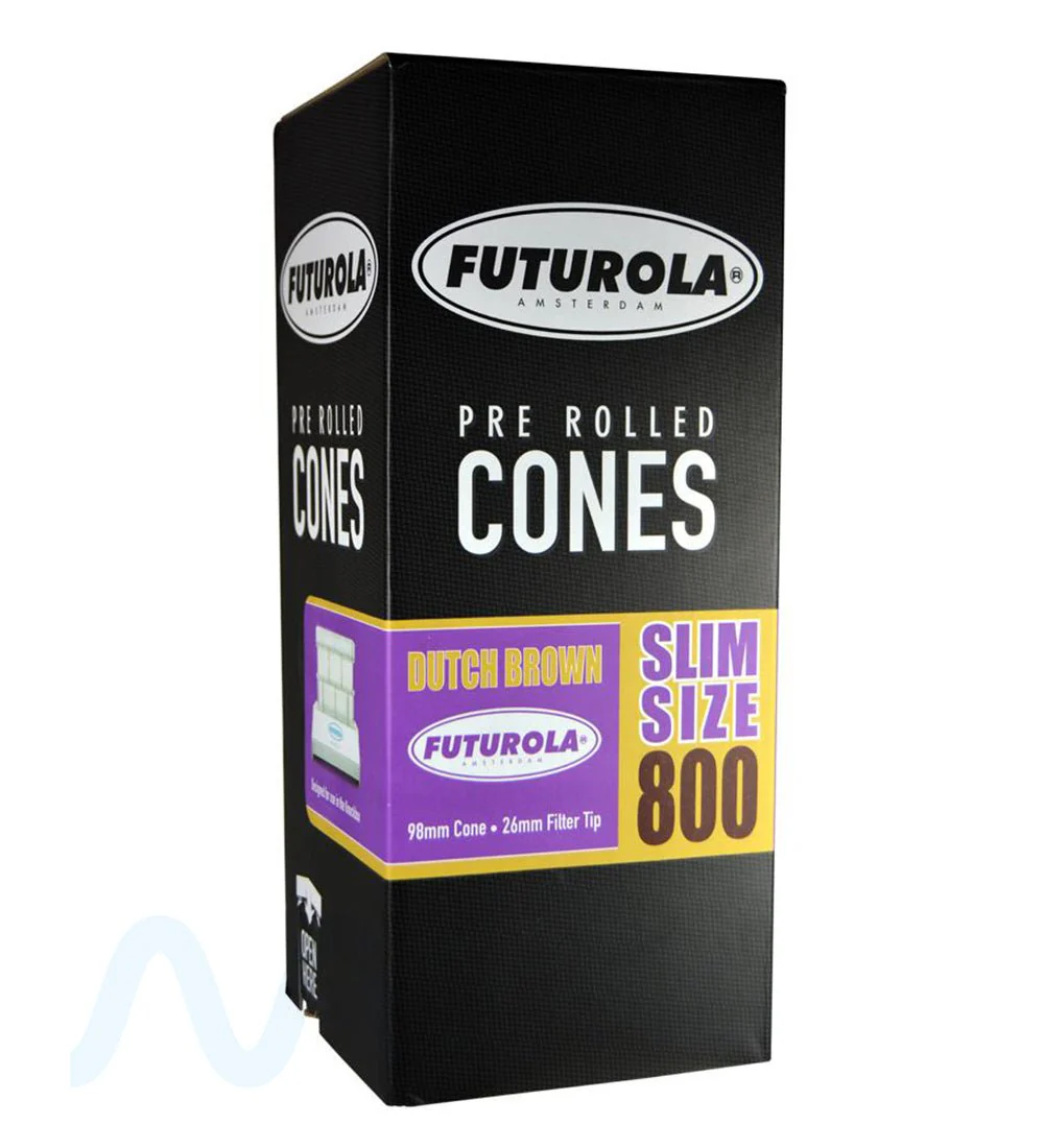 FUTUROLA | Slim Size Pre-Rolled Cones | 98mm - Dutch Brown Paper - 800 Count